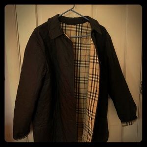 Women’s XL Black Burberry Quilted Jacket